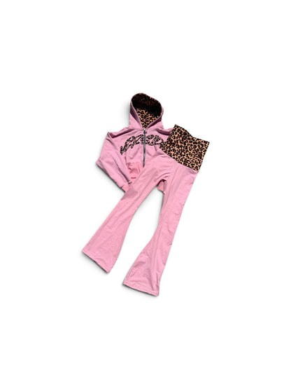 NEW VERSION WMNS CHEETAH PRINT ZIP-UP SET